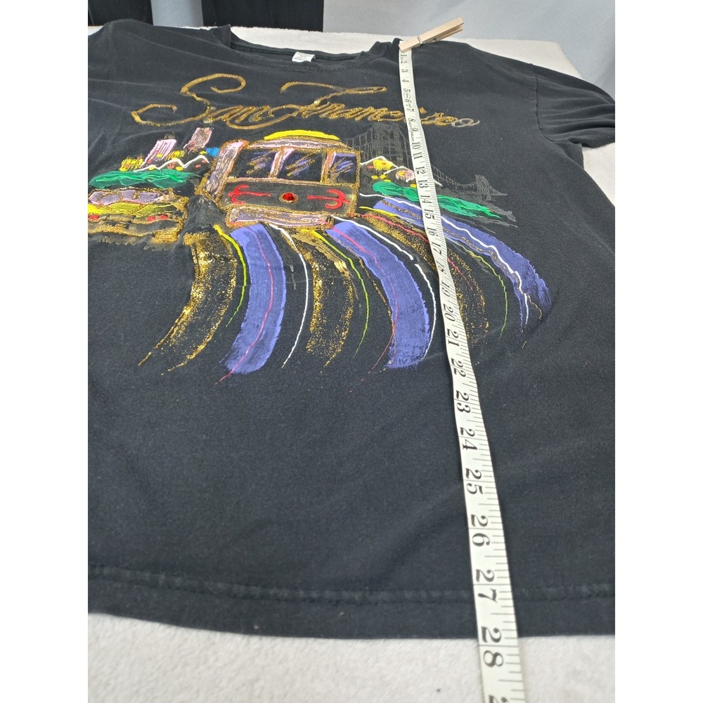 Vintage 80s San Francisco Outfit Set One Size Puffy Paint Glitter USA Made Tee - Picture 7 of 12
